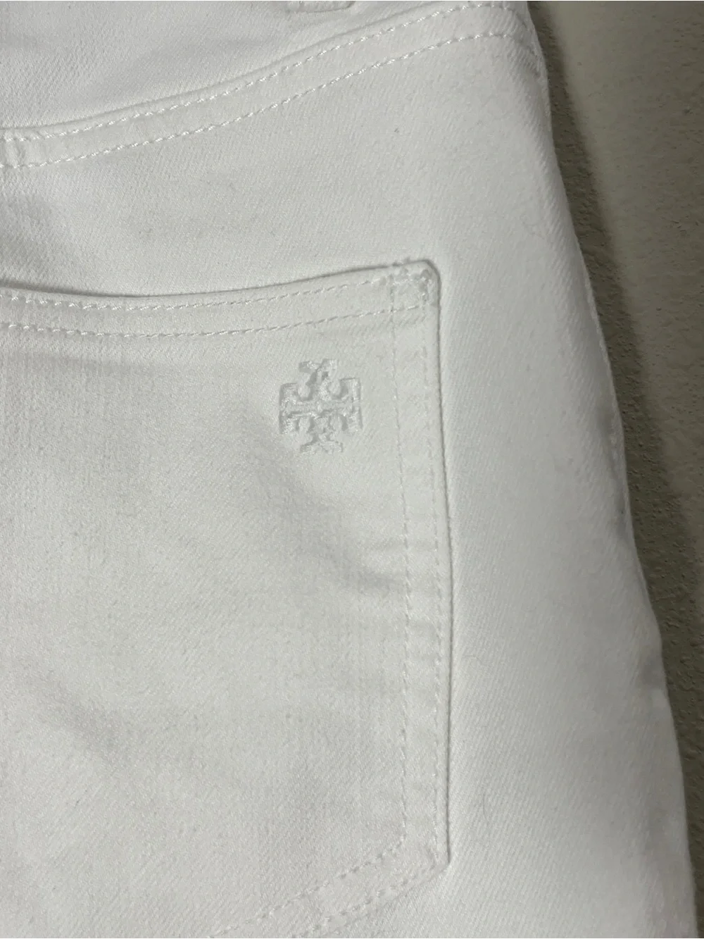 Tory Burch High-Waisted White gold Button-Fly Jeans 27 x 28 NEW